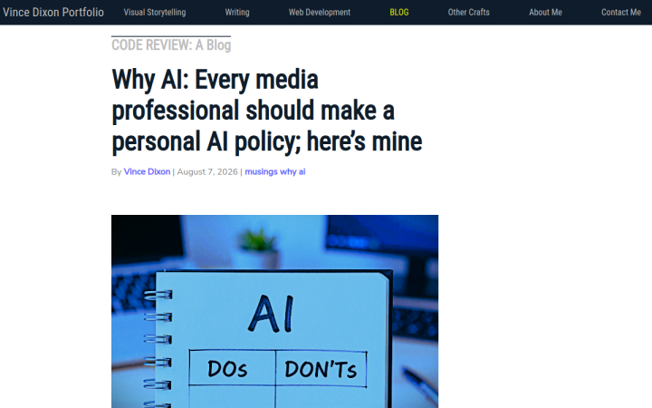 Screenshot of Personal AI Policy